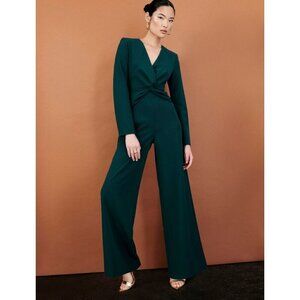 BCBGMAXAZRIA Fulton Twist Front Jumpsuit Ponderosa Pine Womens Size 6